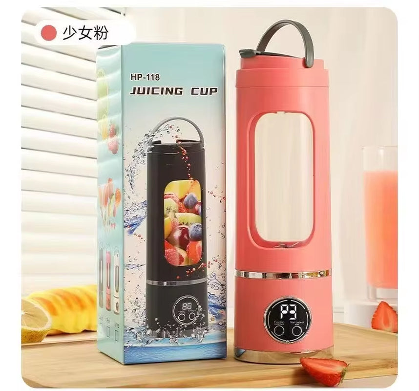 Portable Electric Juicer 450Ml 10 Blades Travel Juicer Machine Chargeable Shakes Smoothie Blenders Fresh Juice Cup Power Supply