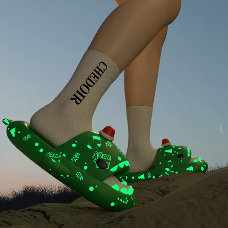 Shark Navideñas fosforescentes para la noche.