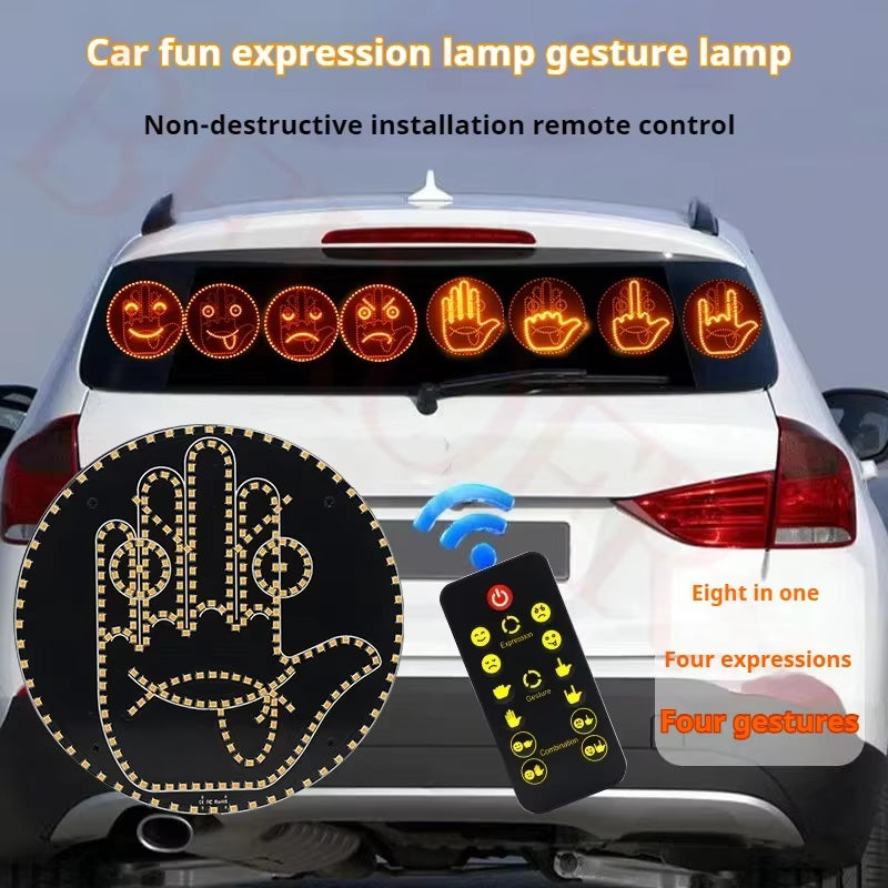 🖐️💡 Luz LED Gestual para Auto — Control Remoto | Señal de Mano “Middle Finger” / Expresión con Dedo  Transforma la comunicación en tu coche con estilo y humor.
