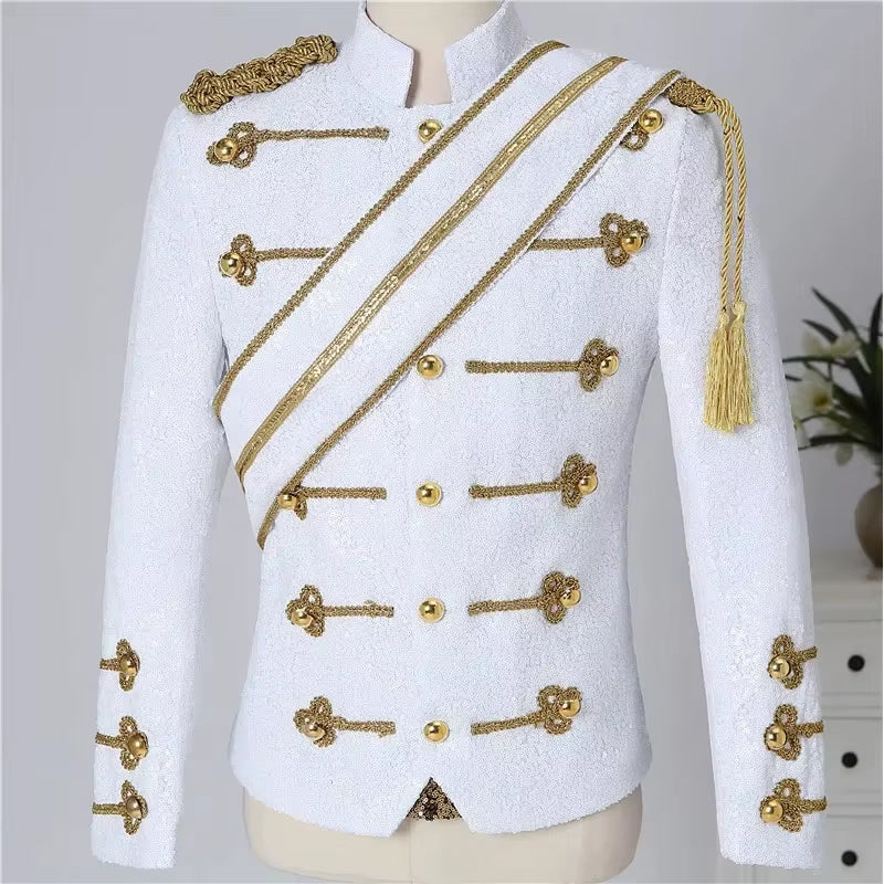 New Michael Men Clothing Fashion Slim MJ Michael Jackson Coat Dance Sequins Suit Jacket Stage Singer Costumes Coaplay Costume