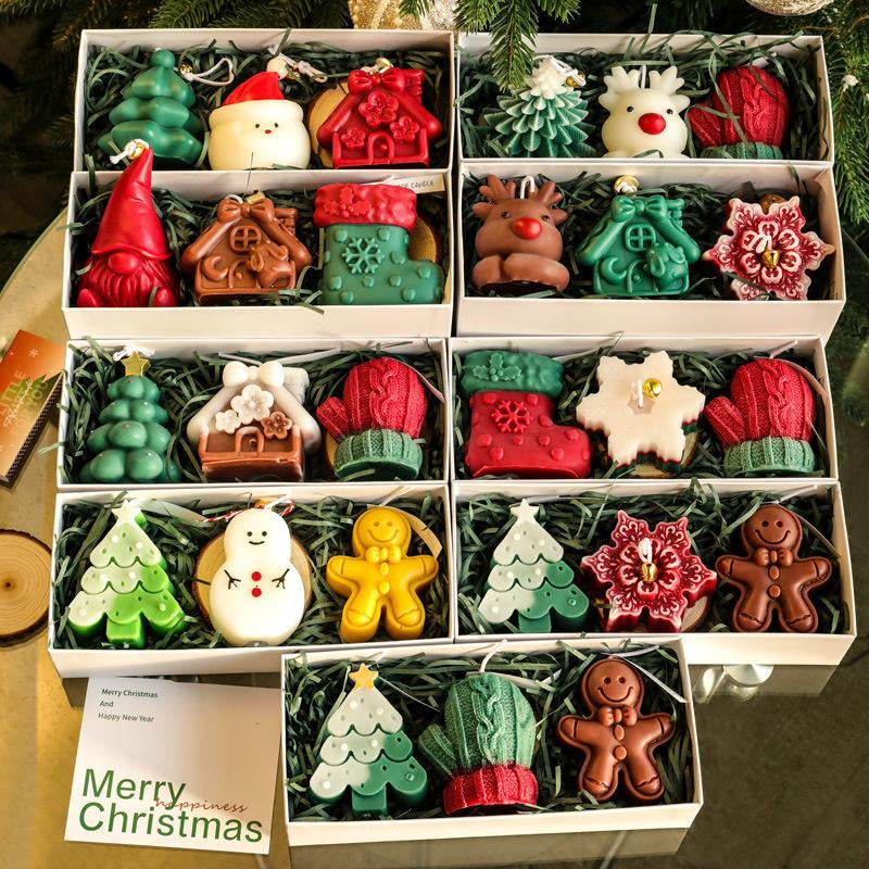 Combo de velas perfumadas navideñas.
