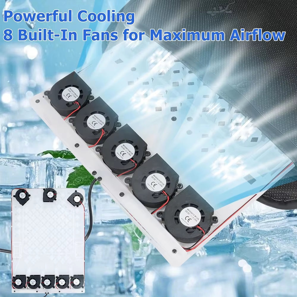 Cojín universal para asiento de coche con ventilación, 8/5 ventiladores, puerto USB, almohadilla refrescante transpirable de verano para todos los asientos, sillas para el hogar y la oficina