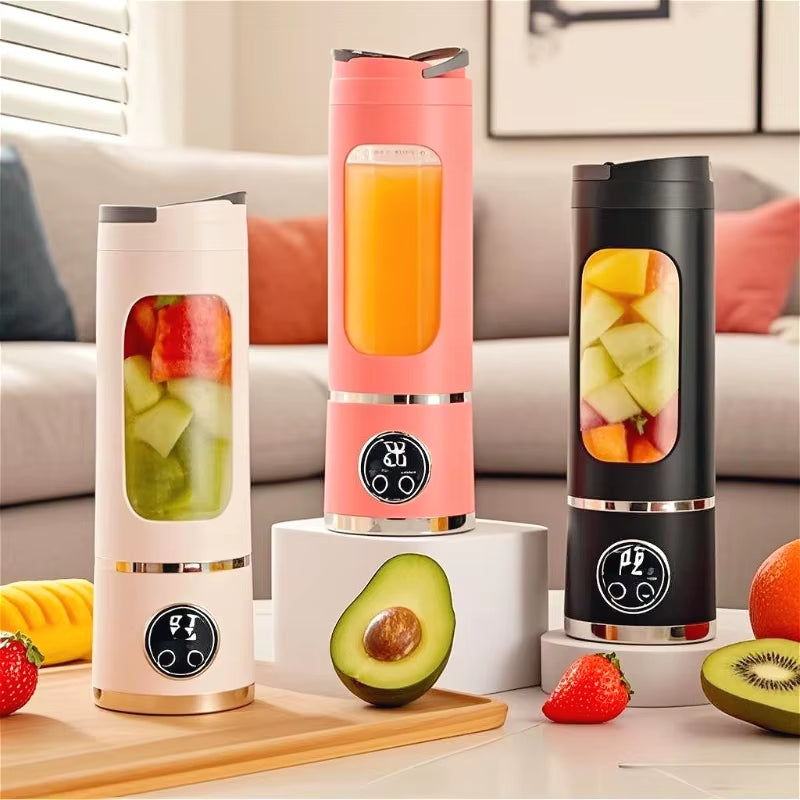Portable Electric Juicer 450Ml 10 Blades Travel Juicer Machine Chargeable Shakes Smoothie Blenders Fresh Juice Cup Power Supply