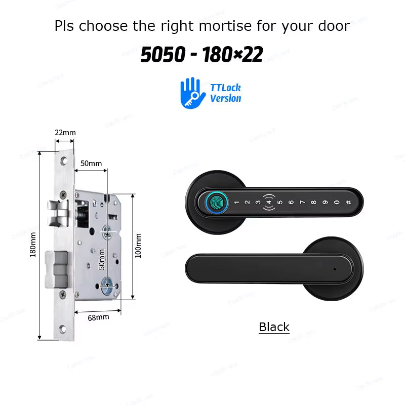 🔒✨ Cerradura Biométrica Inteligente con Huella, Código, Tarjeta y Bluetooth – Seguridad Total con Estilo Moderno