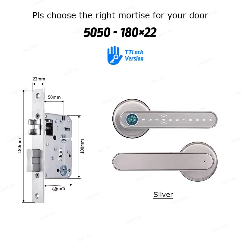 🔒✨ Cerradura Biométrica Inteligente con Huella, Código, Tarjeta y Bluetooth – Seguridad Total con Estilo Moderno
