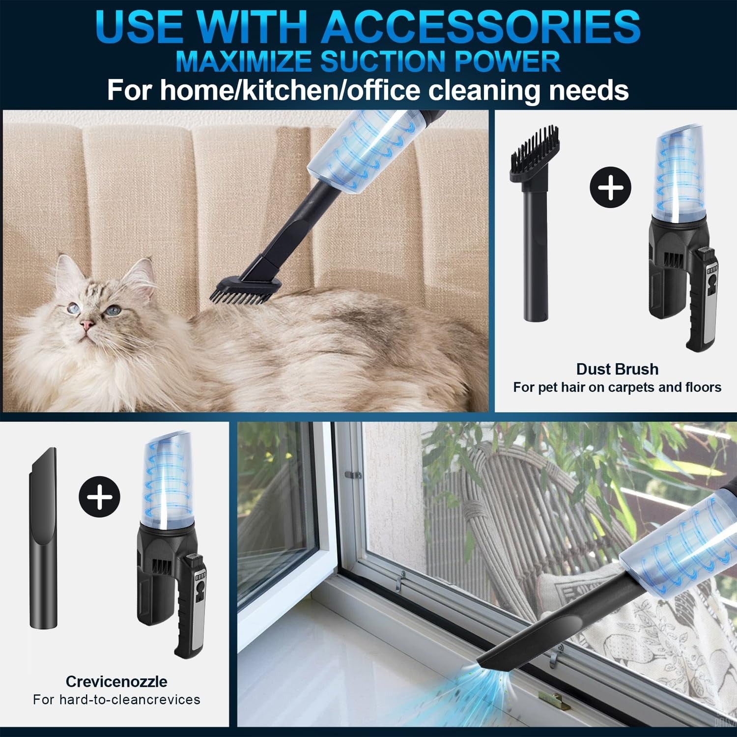 Aspiradora De Mano Inalámbrica Para Coche y hogar.