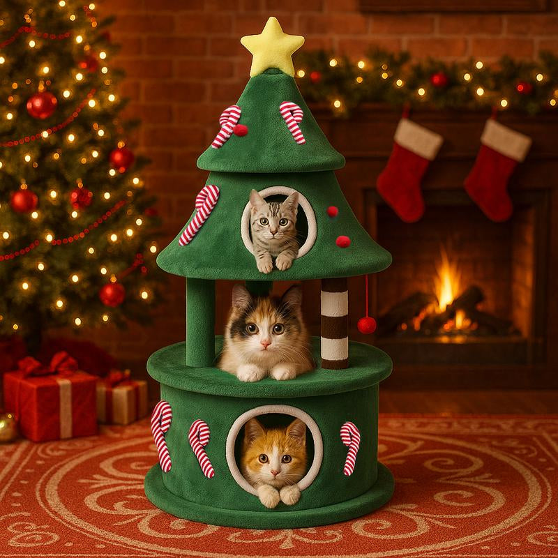 Arbol de navidad para gatitos.