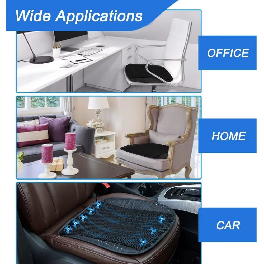 Cojín universal para asiento de coche con ventilación, 8/5 ventiladores, puerto USB, almohadilla refrescante transpirable de verano para todos los asientos, sillas para el hogar y la oficina