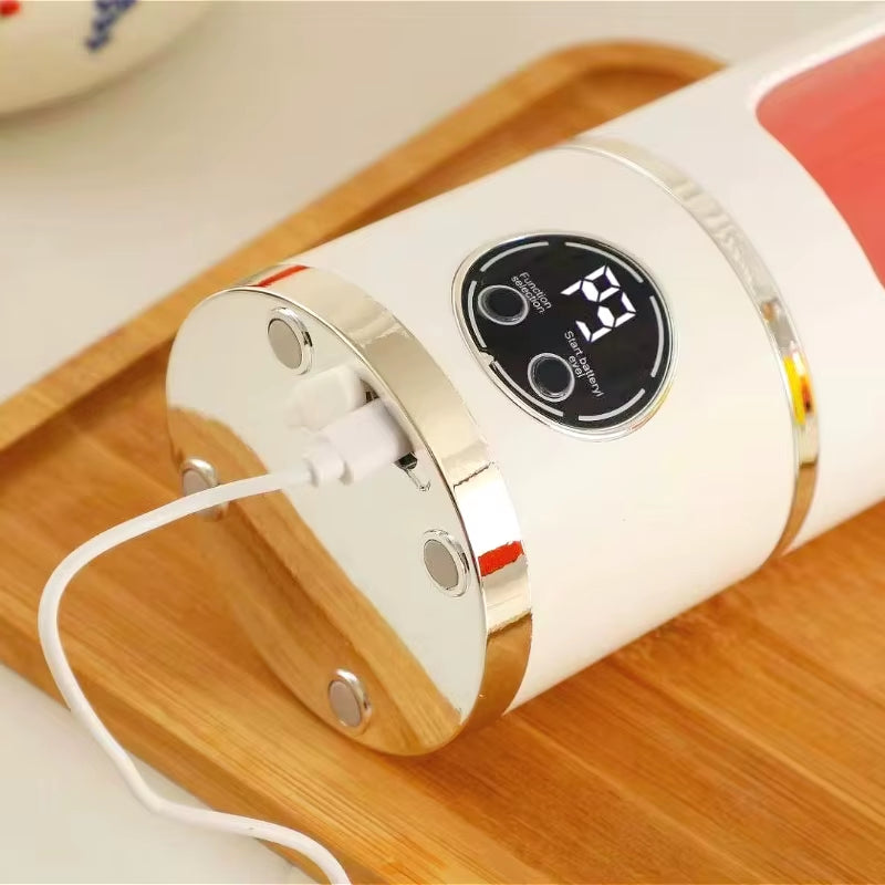 Portable Electric Juicer 450Ml 10 Blades Travel Juicer Machine Chargeable Shakes Smoothie Blenders Fresh Juice Cup Power Supply