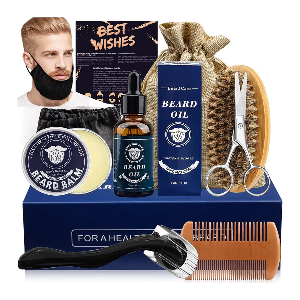 🧔✨ Kit Completo para el Cuidado de la Barba – Crecimiento, Estilo y Mantenimiento Profesional