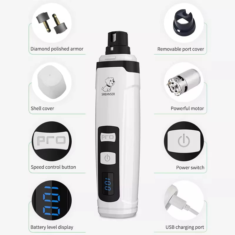 Corta uñas eléctrico para mascotas.