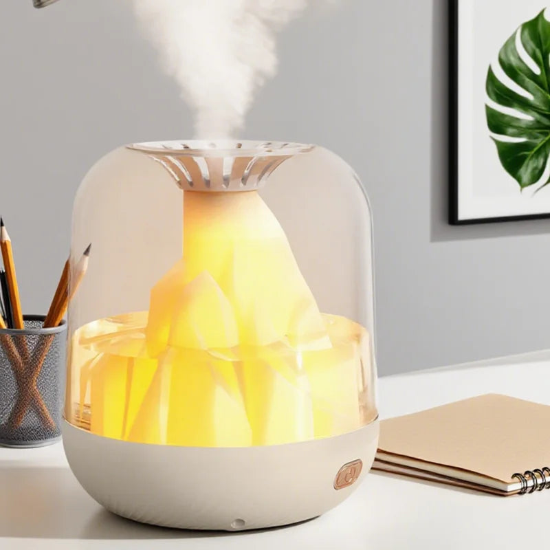 Humidificador Inteligente con Efecto Volcán y Luz Decorativa – Ideal para Hogar u Oficina