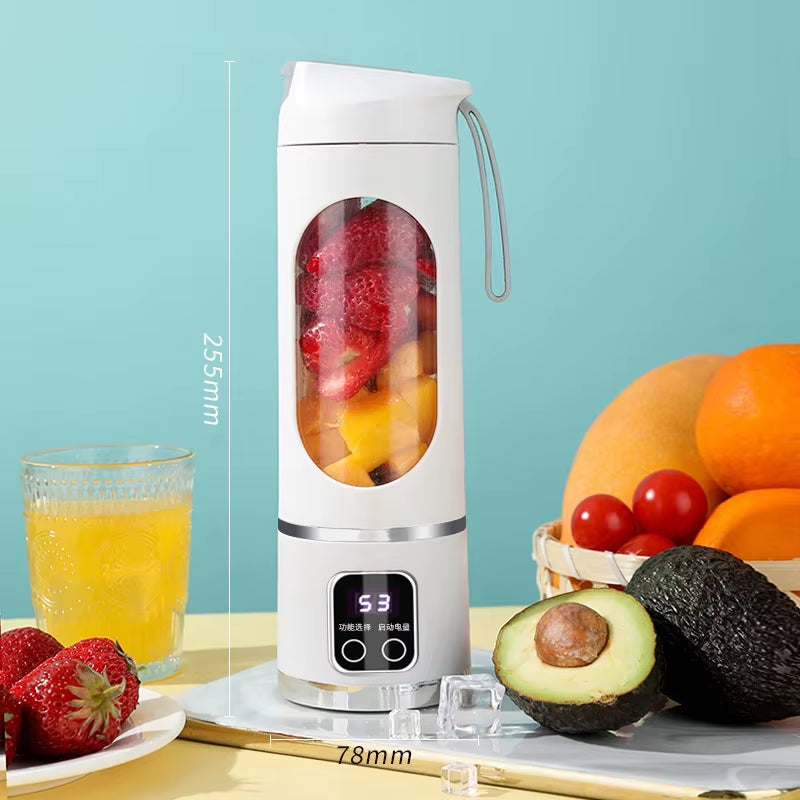 Portable Electric Juicer 450Ml 10 Blades Travel Juicer Machine Chargeable Shakes Smoothie Blenders Fresh Juice Cup Power Supply