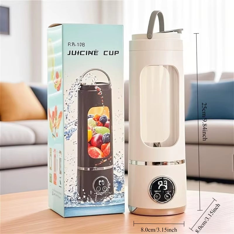 Portable Electric Juicer 450Ml 10 Blades Travel Juicer Machine Chargeable Shakes Smoothie Blenders Fresh Juice Cup Power Supply