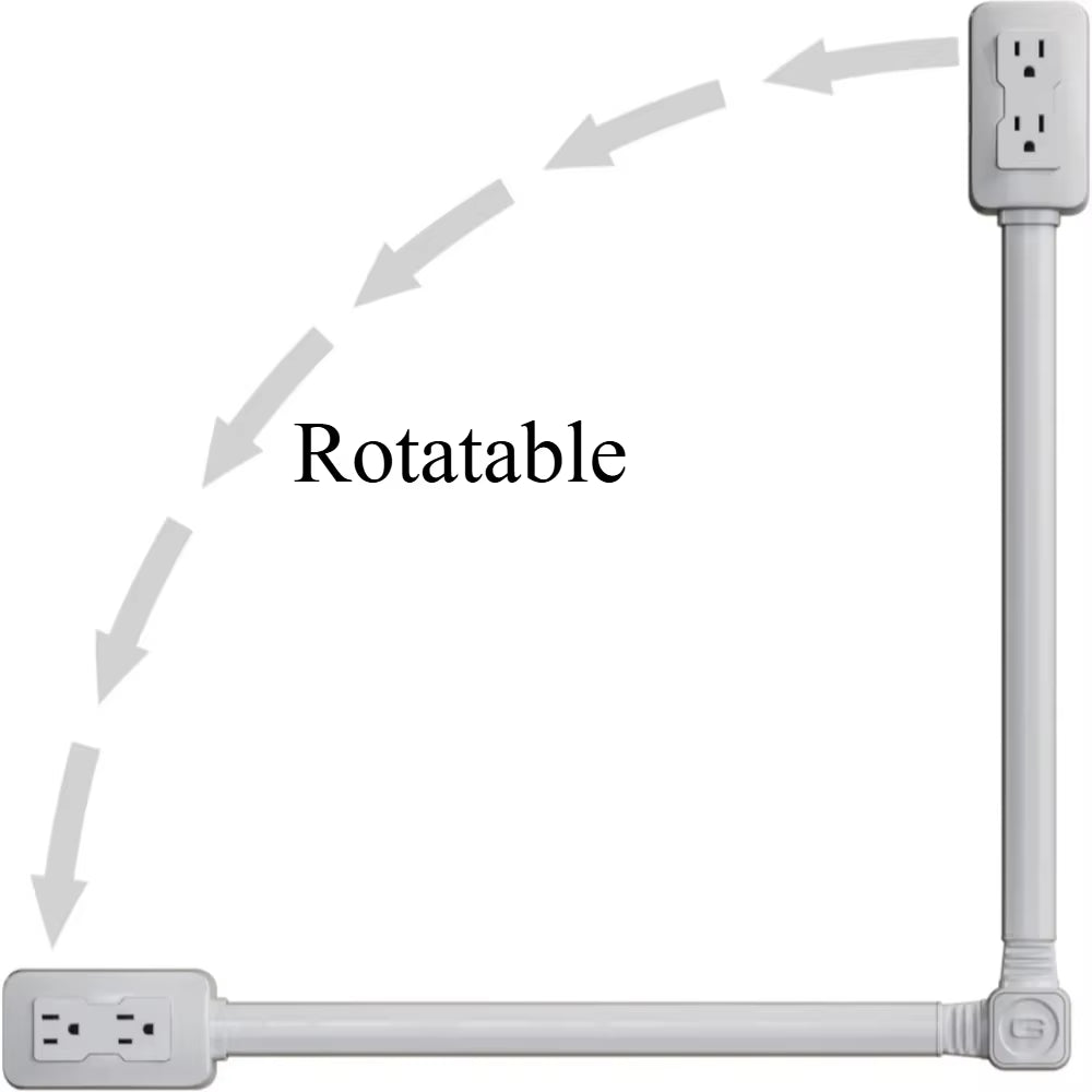 Extensor de cable enchufe con giro para mayor comodidad según el ángulo necesitado.