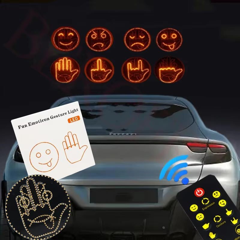🖐️💡 Luz LED Gestual para Auto — Control Remoto | Señal de Mano “Middle Finger” / Expresión con Dedo  Transforma la comunicación en tu coche con estilo y humor.