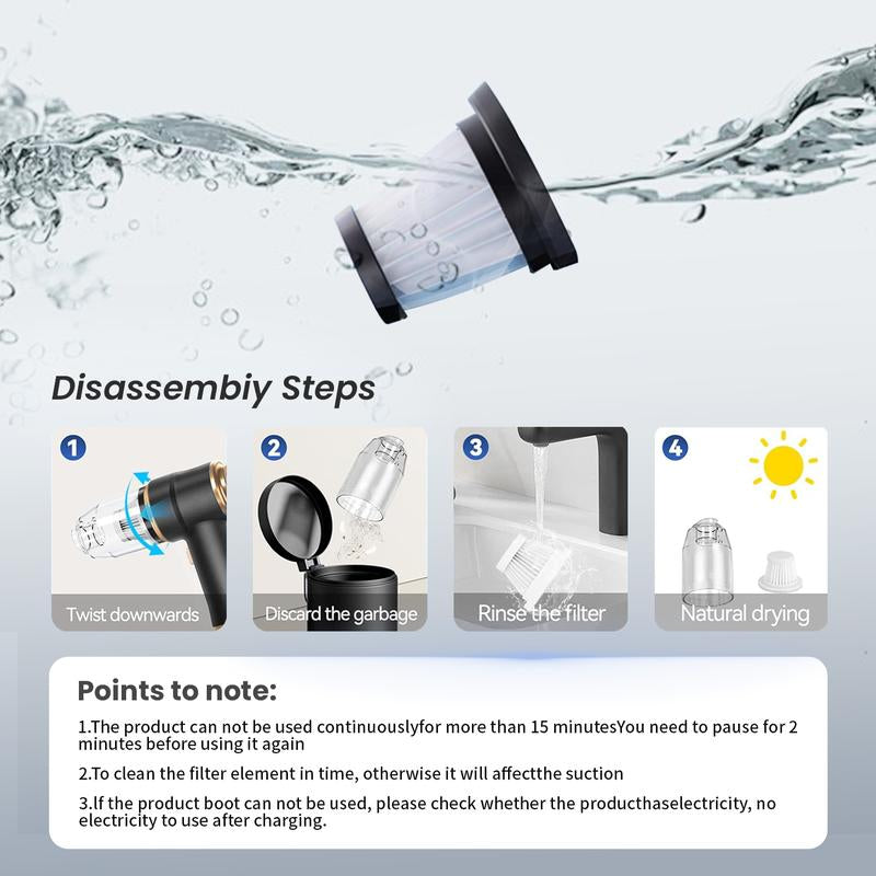 Aspirador potente a mano.