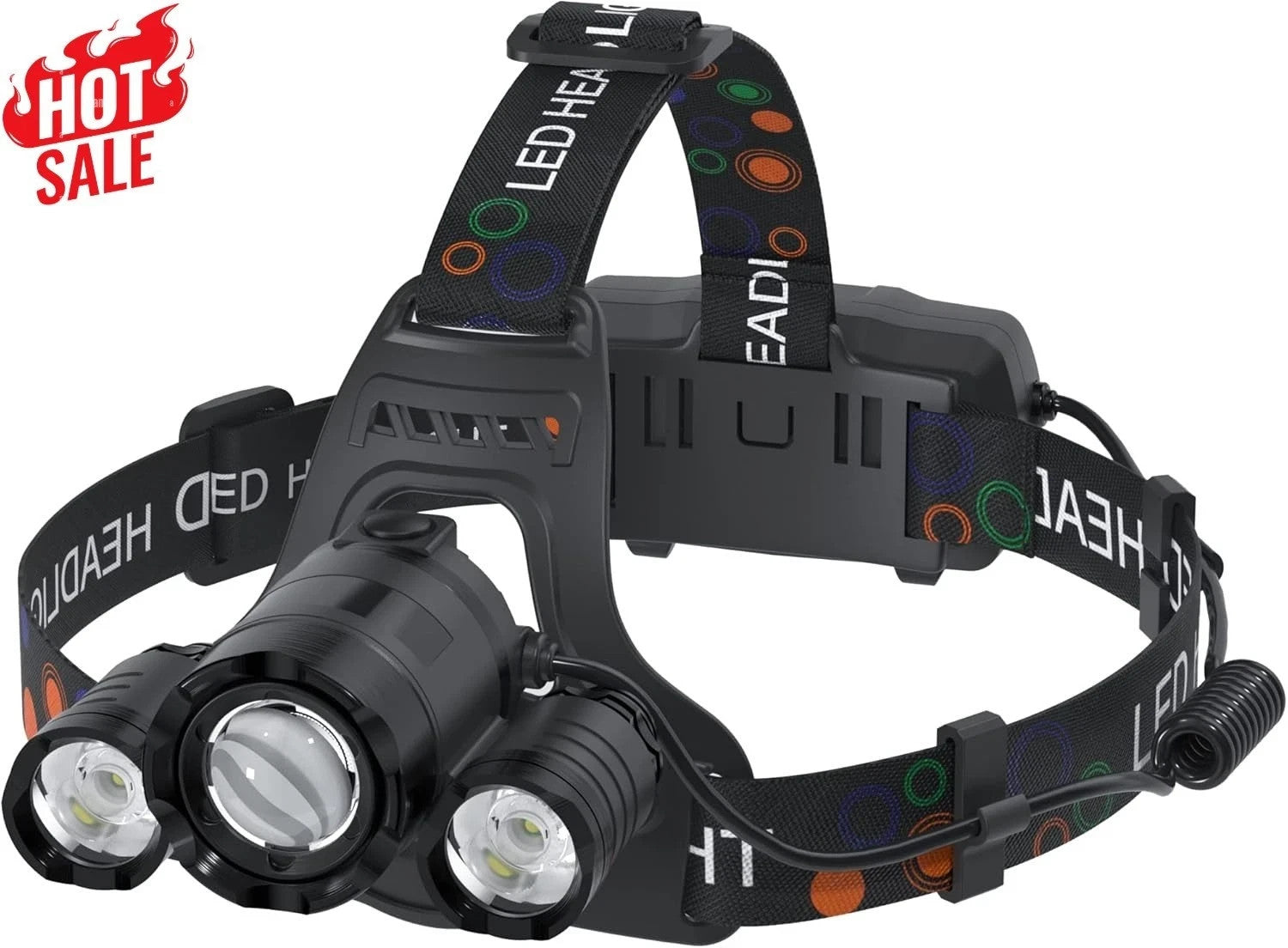 LED Lampara De Cabeza Recargable Luz De La Cabeza Linterna Para Pescar o Camping.