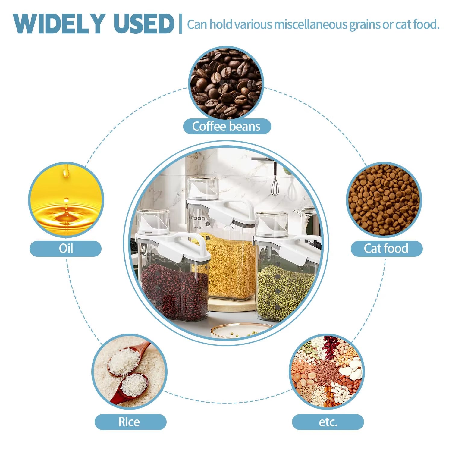 Contenedor perfectos para granos y cereales.