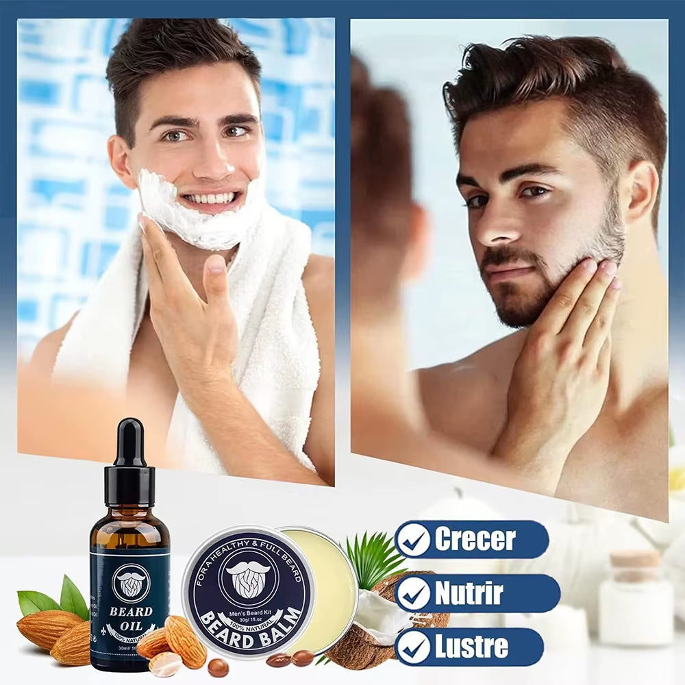 🧔✨ Kit Completo para el Cuidado de la Barba – Crecimiento, Estilo y Mantenimiento Profesional