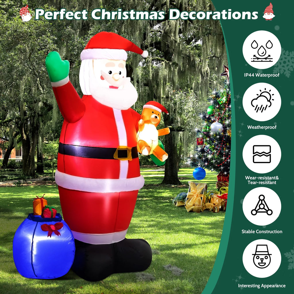 Santa Claus inflable de Navidad de 7 pies para decoración al aire libre.